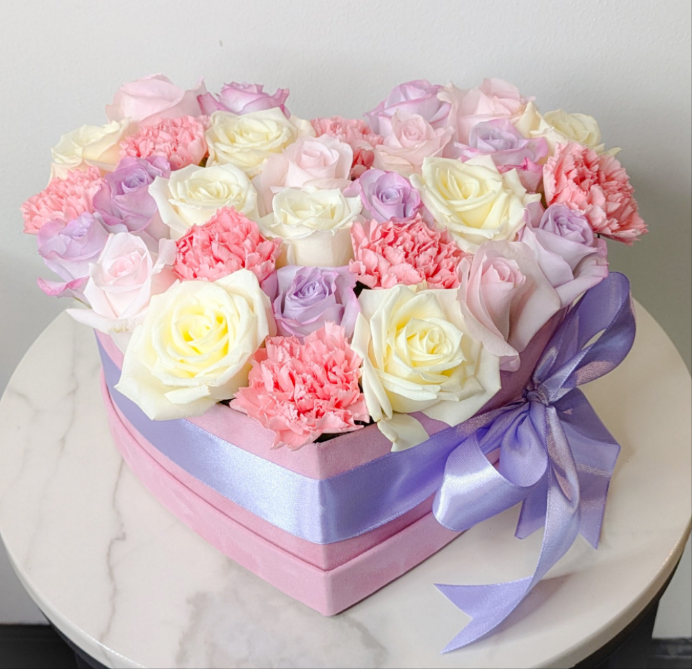 Heart Shaped Mix Flower Box